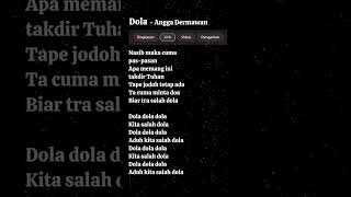 lirik dola / Angga Dermawan / nasib muka cuma pas-pasan