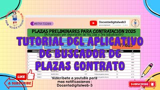 TUTORIAL PARA BUSCADOR DE PLAZAS CONTRATO DOCENTE 2025