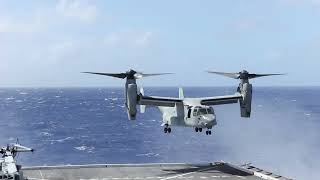 Osprey Landing on a Navy Warship