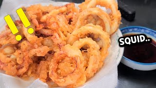 The crispy fried squid is so delicious. Be sure to try it!