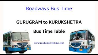 Gurugram to Kurukshetra Bus Time Table