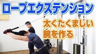 太くてたくましい腕の筋肉を付けるトレーニング！ロープエクステンション