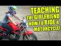 Girlfriend Learning How To Ride A Motorcycle!