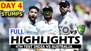 India Vs Australia | Full Highlights | 4th Test Match Day 4 Stumps  | Ind  Vs Aus