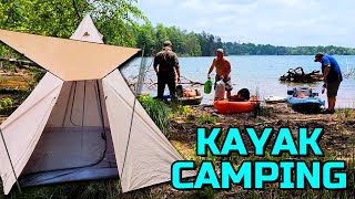 MULTI DAY KAYAK CAMPING AT LAKE JAMES NC | High Winds \u0026 Rain | Delicious Campfire Cooking!