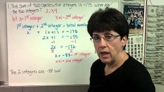 Consecutive Integer Word Problems