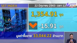 หุ้นไทยเจอแรงกดดันจากกลุ่มแบงก์ ปิดภาคเช้าร่วง 15.91 จุด