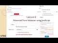 ITDR1105 Lecture6 Advanced Form Validation using JavaScript