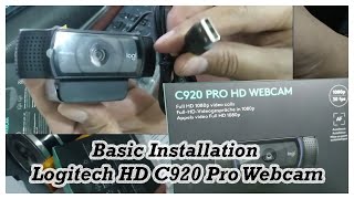 Basic Installation Logitech HD C920 Pro Webcam