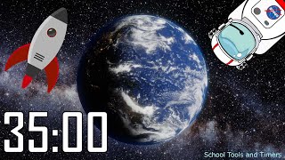 35 Minute Rotating 🌎 Earth Countdown Timer - Float Through Space! 👨🏻‍🚀
