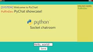 PyChat showcase (python socket chatroom)