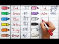 write color name | Colour Name in English and Hindi | रंगों के नाम लिखो | rango ke naam likhe