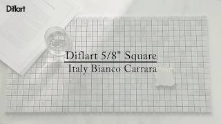 Diflart Square Bianco Carrara Marble Mosaic Tile