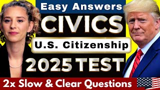 New 2025 2x Questions/Answers 100 Civics Test U.S. Citizenship (Practice Exam) Ciudadania Americana