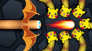 Slither.io Evil Flying Snake Vs Pokemon Pikachu Skin Mod  Slitherio Epic Gameplay