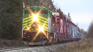 The CPKC Holiday Train Comes to New Brunswick!  NBSR 6416 Leads the Train thru Vespra and Tracy, NB