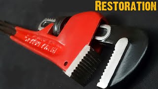 Rusty Pipe Wrench Restoration #restoration #pipewrench #tools #rustyrestoration