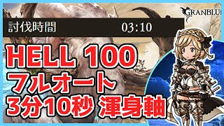 【風有利 古戦場】マンモス hell 100、フルオート 3分10秒、渾身軸【グラブル】