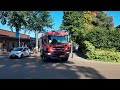 brandweer nunspeet met hoge spoed naar een tuinhuis in de brand.