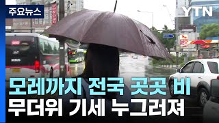 [날씨] 비 내리며 무더위 주춤...내일 중북부 호우 / YTN