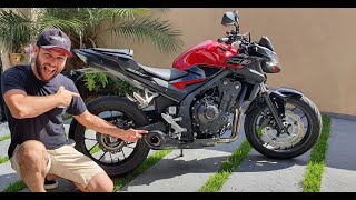 ESCAPAMENTO DE CORRIDA NA CB500F - (FICOU ANIMAL!)