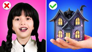 Xây Dựng Một Nhà Tí Hon Cho Wednesday || Những Mẹo Xây Dựng Tuyệt Vời & Tình Huống Hài Hước