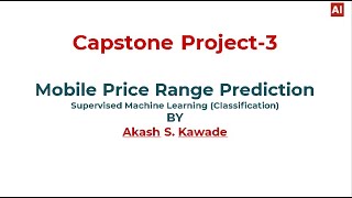 Mobile price range prediction- Supervised machine learning classification problem