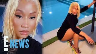 Nicki Minaj Reacts to Wardrobe Malfunction in Stiletto Challenge Video | E! News