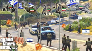 Israeli Secret Weapon Supply Convoy Badly Destroyed by Irani Fighter Jets, Drone \u0026 Helicopter -GTA V