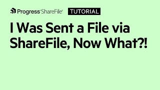 I was sent a file via ShareFile, now what?!