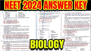 NEET 2024 (BIOLOGY) Question Paper with Answer Key - ERRORLESS