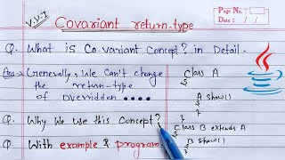 covariant return type in java | Learn Coding