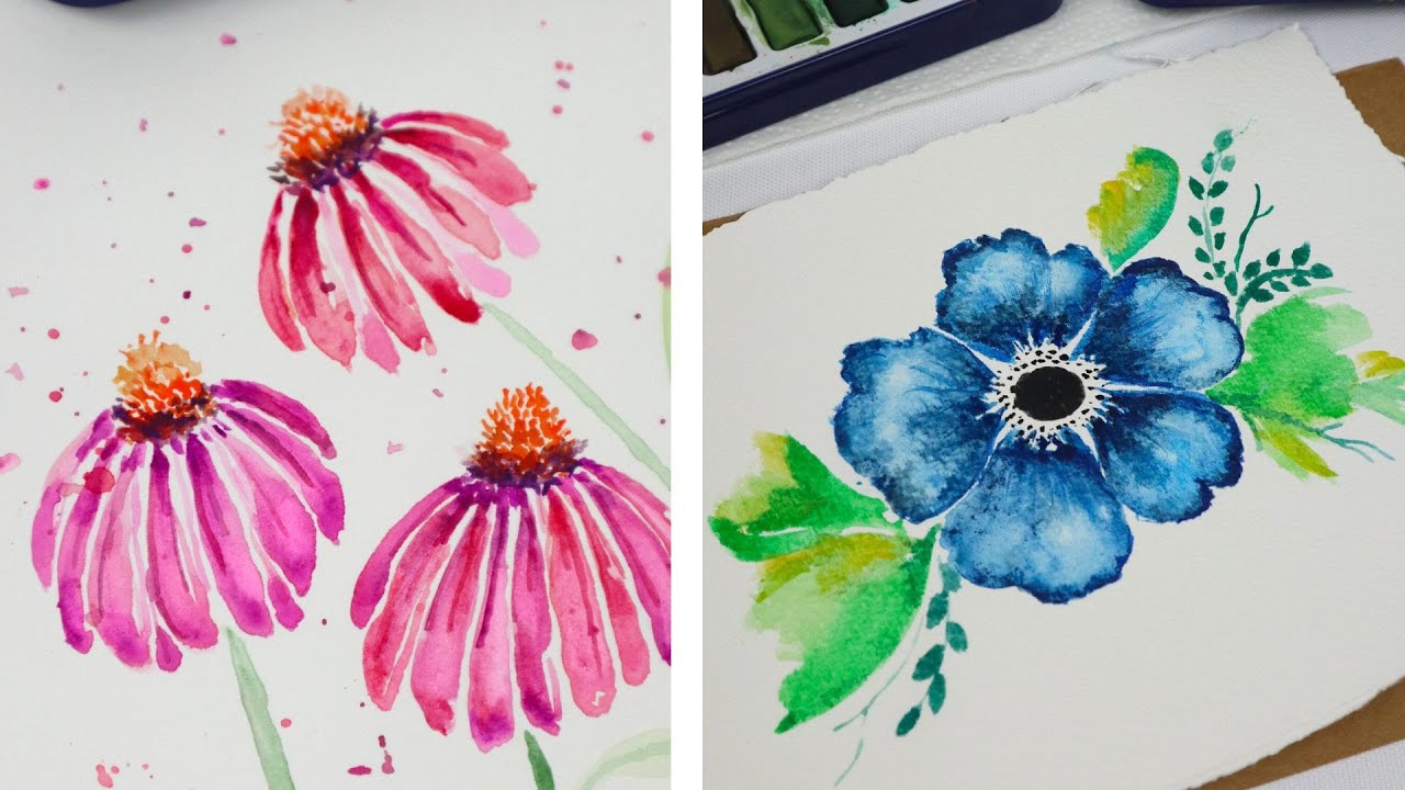 Super Easy Watercolor Flowers At Conrad Williams Blog
