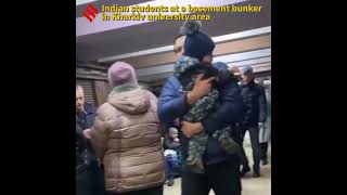 Indian Students at a basement bunker in Kharkiv University Area