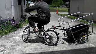 DIY 改造リヤカー　たまに乗る自転車怖い　3倍の量積めるリアカー　変速機