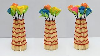 Matchstick Art and Craft Ideas | New Design Diy Matchstick Vase