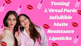 Testing The Newly Launched L'Oreal Paris Infallible Matte Resistance Lipsticks ​⁠@lorealparisindia
