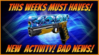 Destiny 2 Weekly Reset Jan 14 - New Activity! Bad News Patch! Final Iron a! Eververse Goodness!