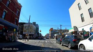 Driving on Dekalb Ave, Brooklyn, NY