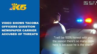 Video shows police response after Pierce County Sheriff accuses Black newspaper carrier of threats