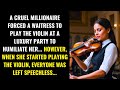 CRUEL MILLIONAIRE FORCED A WAITRESS TO PLAY THE VIOLIN, BUT HER TALENT SURPRISED EVERYONE...