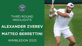 Alexander Zverev vs Matteo Berrettini | Third Round Highlights | Wimbledon 2023