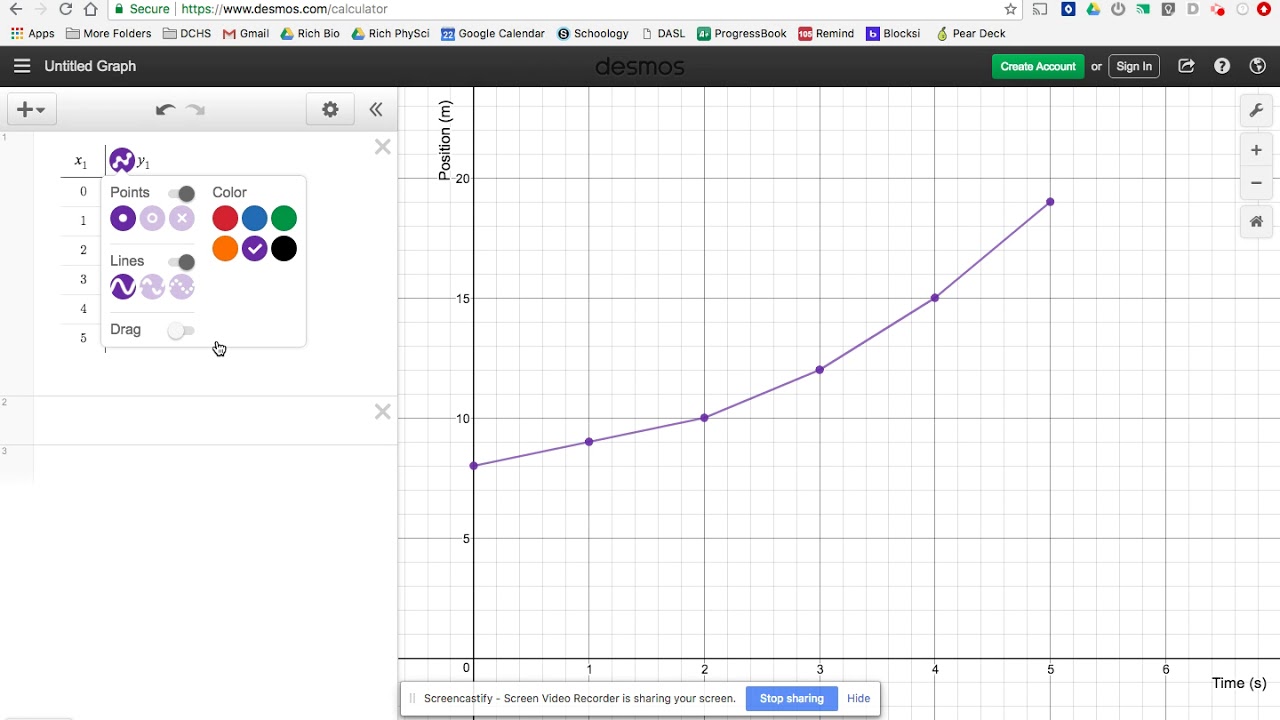 Desmos - Plotting Data To Create A Line Graph - YouTube