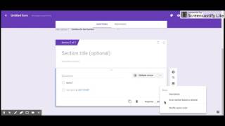 Using data validation and section breaks with Google Forms