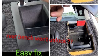 How to fix rear bench that won't open when unlocked Volkswagen passat B6 SIMPLE FIX.