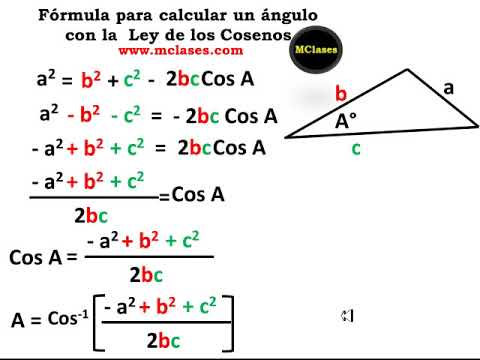 Fórmula Para Calcular Un ángulo Con La Ley De Cosenos - YouTube