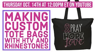 How to make Rhinestone and Glitter HTV Tote Bags LIVE Training with Matt | ColorSpark Vinyl