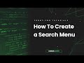 How To Create a Search Menu Using HTML, CSS & JS