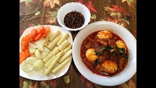 Myanmar Food Recipes  ဘဲဥနွင့္ငါးေၿခာက္ဟင္း Egg and dry Fish curry recipes