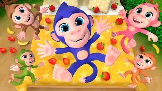 Five Little Monkeys Jumping on the Bed | Newborn Baby Songs & Nursery Rhymes